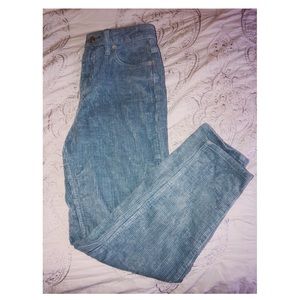 Blue corduroy high waisted mom jeans